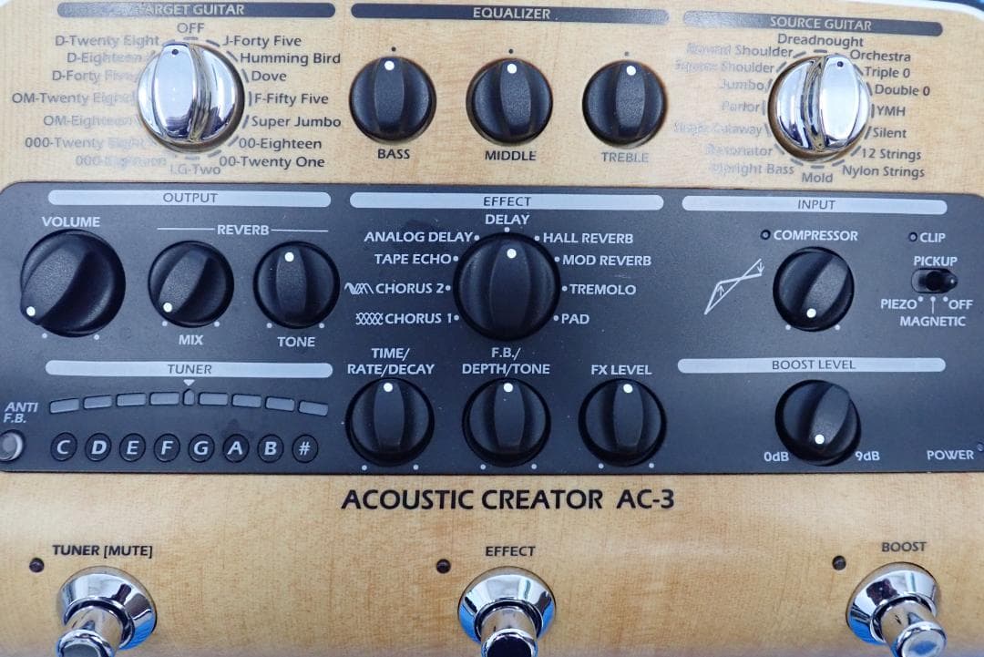 ZOOM AC-3 CREATORアコースティックギター用エフェクター