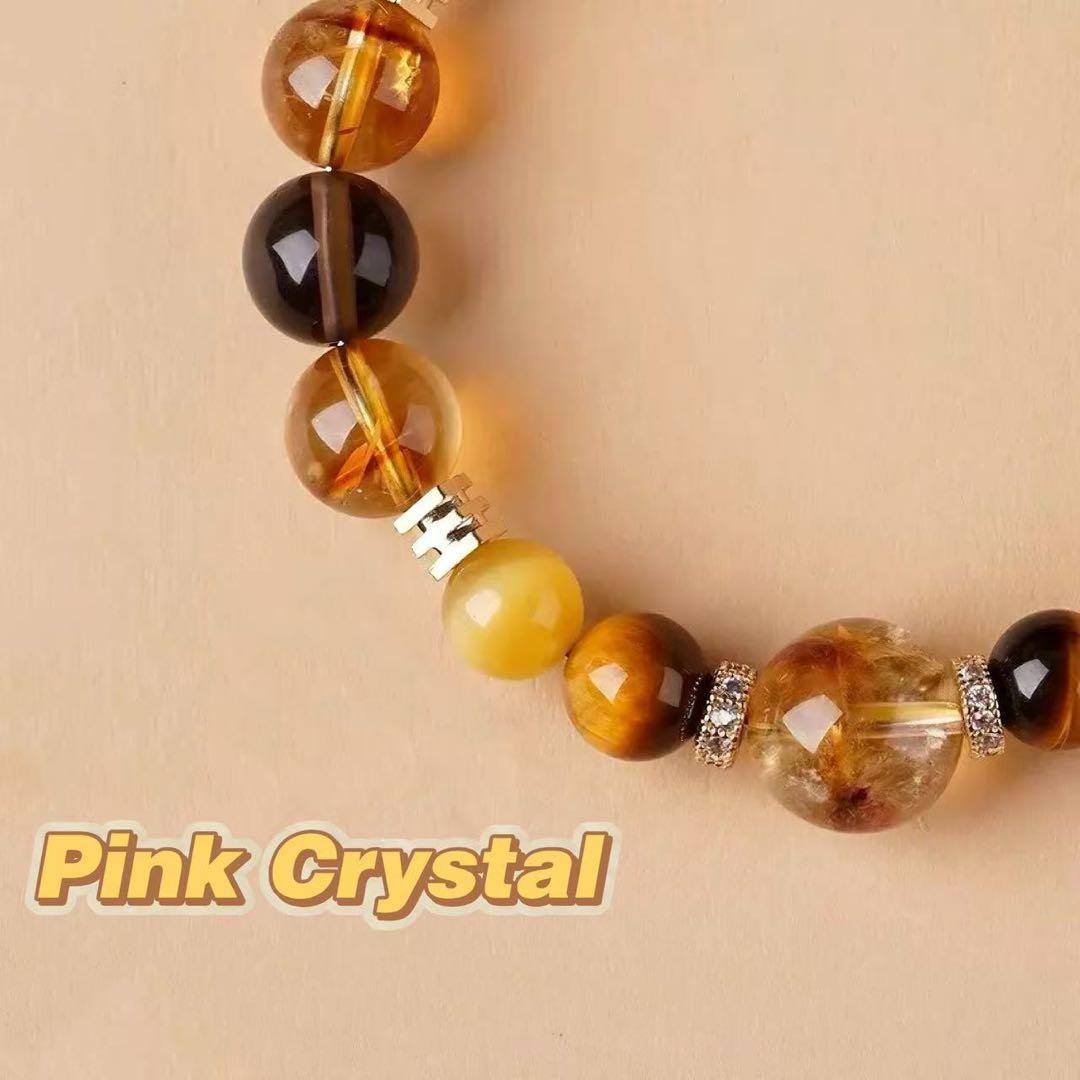 金運爆発！金覇スペシャル天然ブレスレット（黄塔晶×虎目石×黄水晶｜10mm）