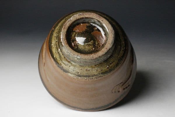 【真作 名品】河井寛次郎 「櫛目茶碗」共箱付属 完品