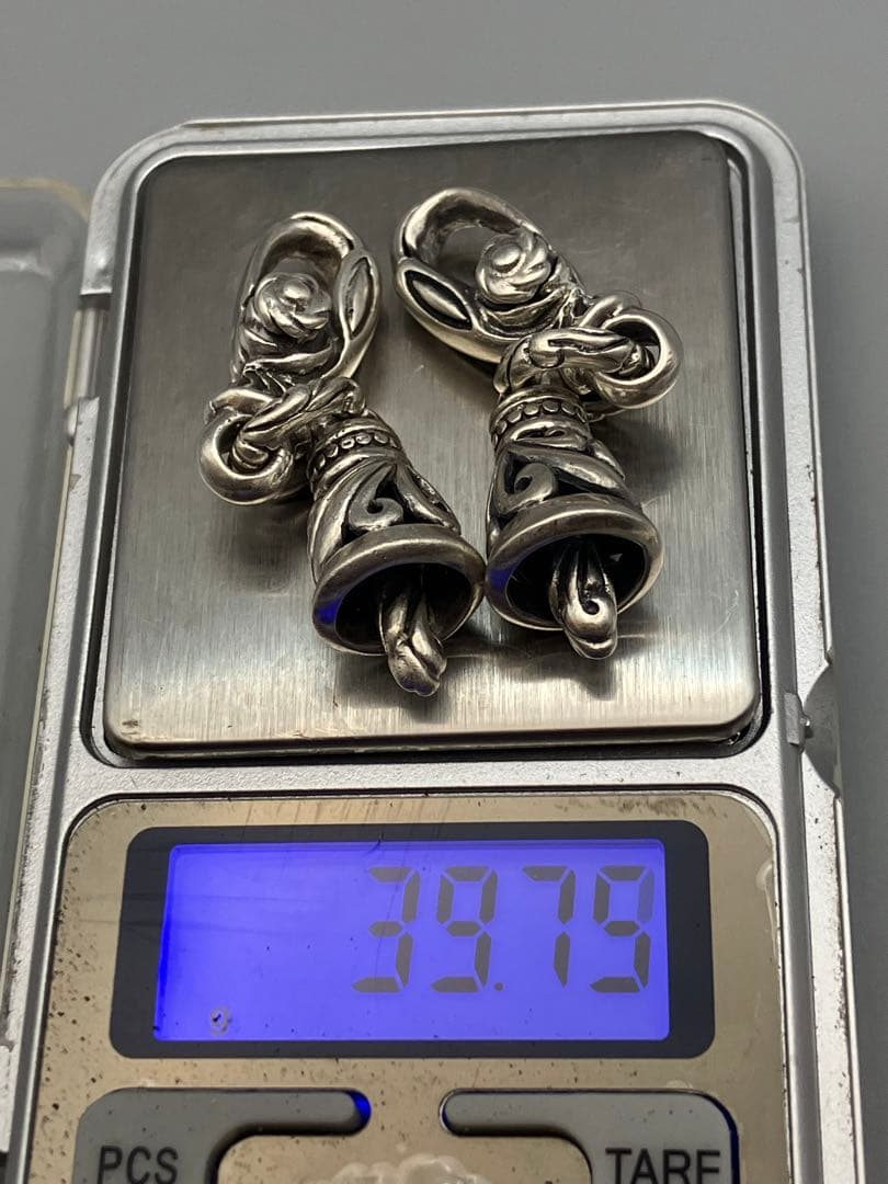 SV925銀 ベル　ペンダント　ネックレストップ　キーホルダー　男女兼用音が鳴る