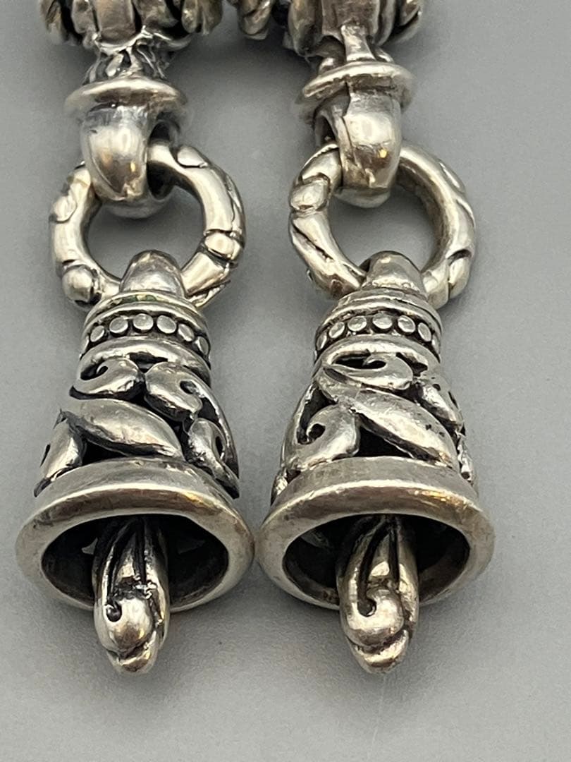 SV925銀 ベル　ペンダント　ネックレストップ　キーホルダー　男女兼用音が鳴る