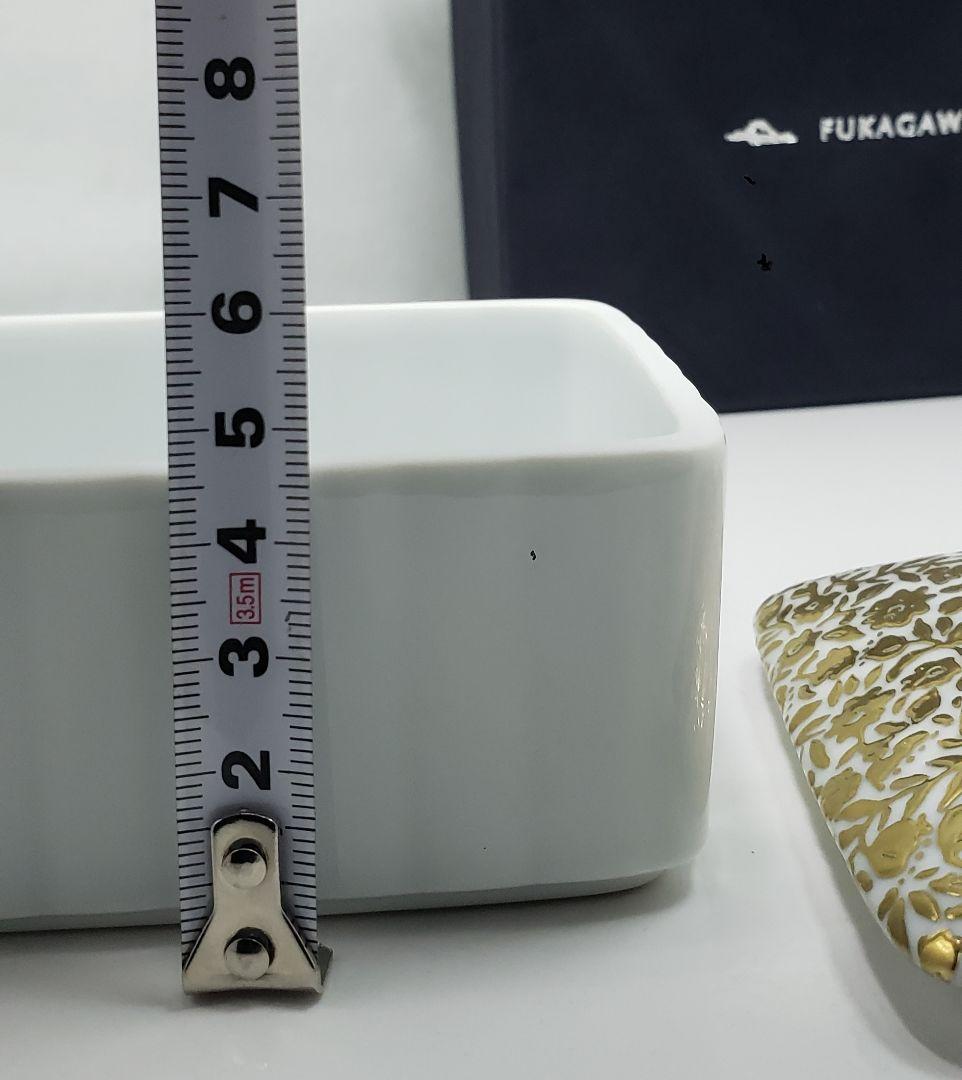 箱付【未使用】深川製磁 ジュエリーボックス 蓋付 小物入れ 金彩