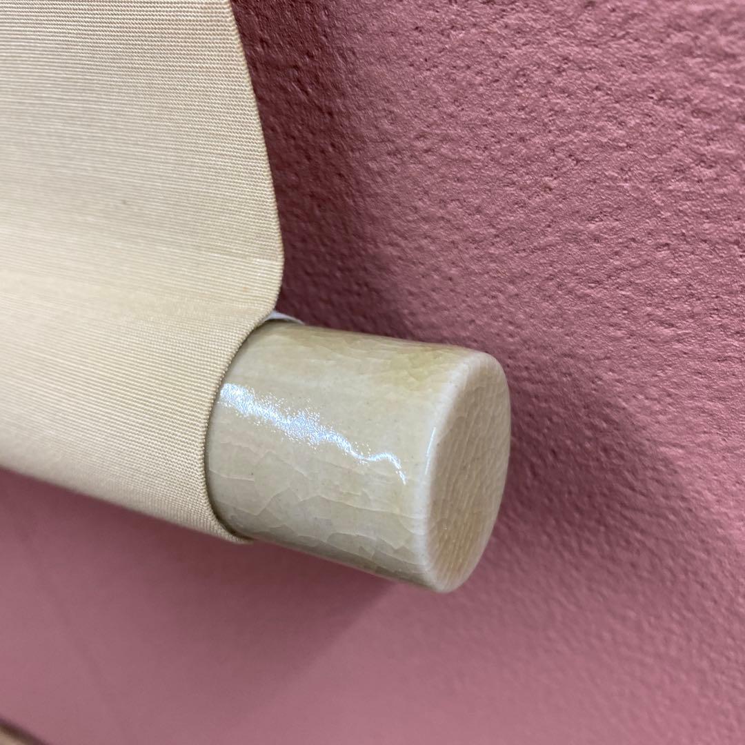 美品 掛け軸 柳沢寿江作 金地 春宵図 桜 共箱 太巻き 縁起物