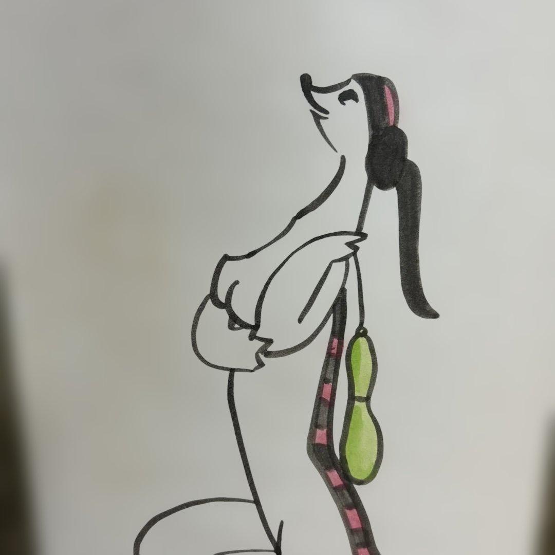 清水昆、真作、掛け軸「桜カッパ」共箱有