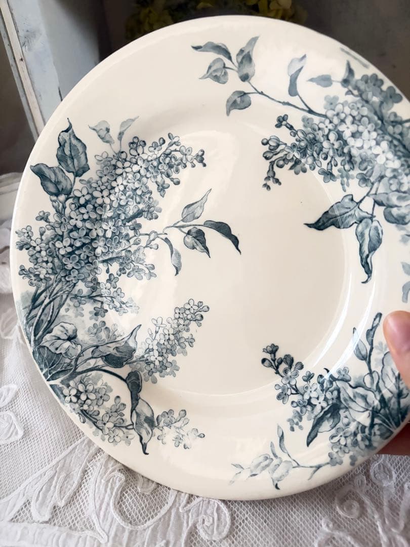 希少 フランスアンティーク プレート 平皿 GIEN LILAS ライラック