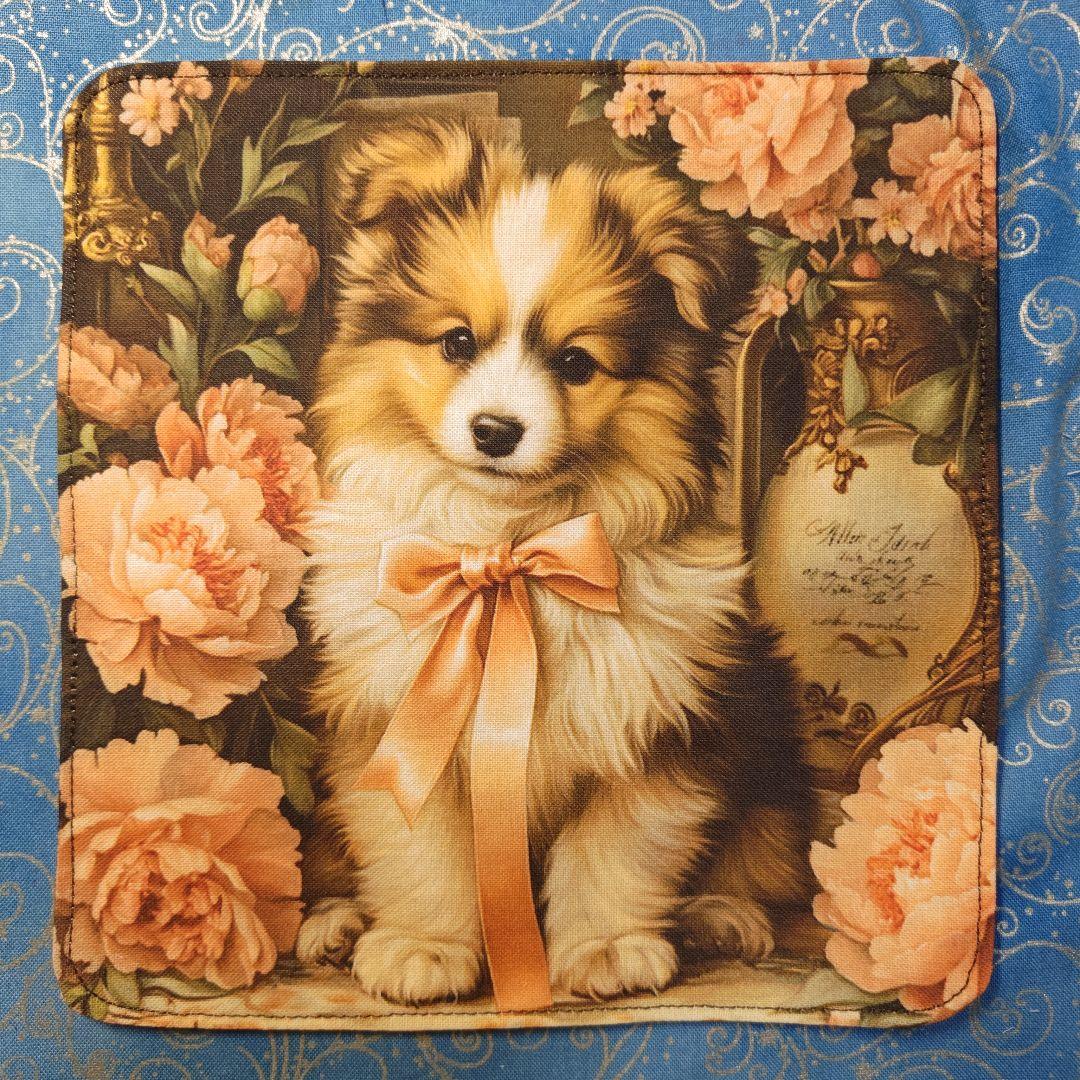 yourelia 　4重ハンカチ　　ポメラニアンちゃん柄　18枚