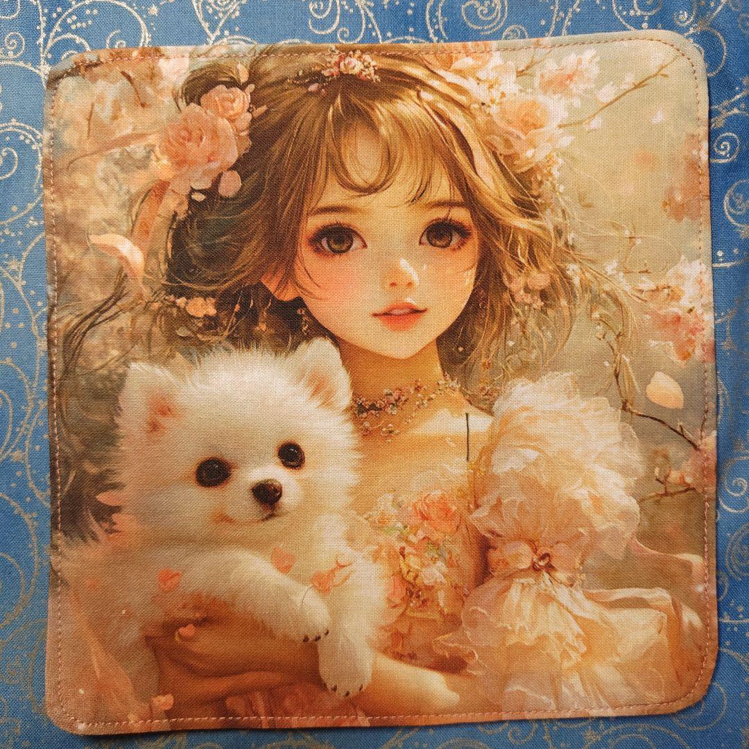 yourelia 　4重ハンカチ　　ポメラニアンちゃん柄　18枚