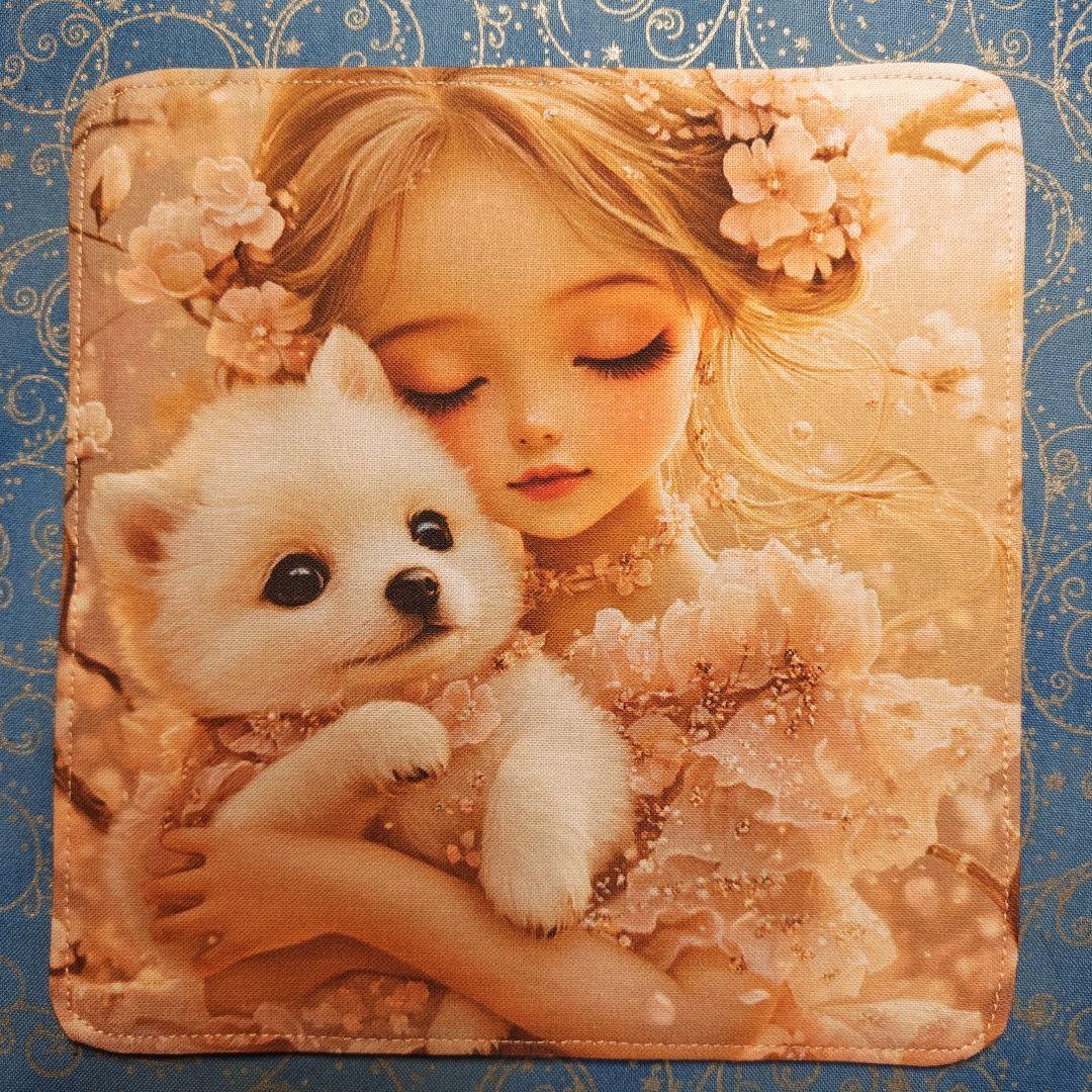 yourelia 　4重ハンカチ　　ポメラニアンちゃん柄　18枚