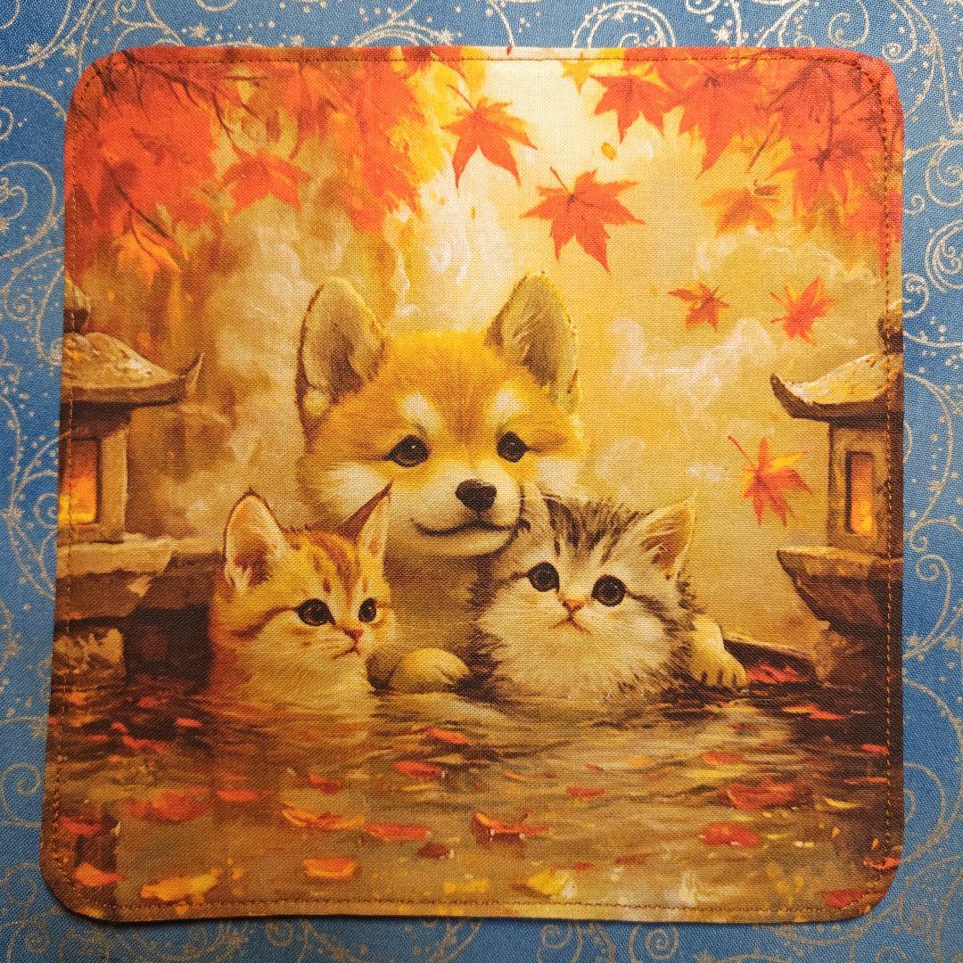 yourelia 　4重ハンカチ　　ポメラニアンちゃん柄　18枚