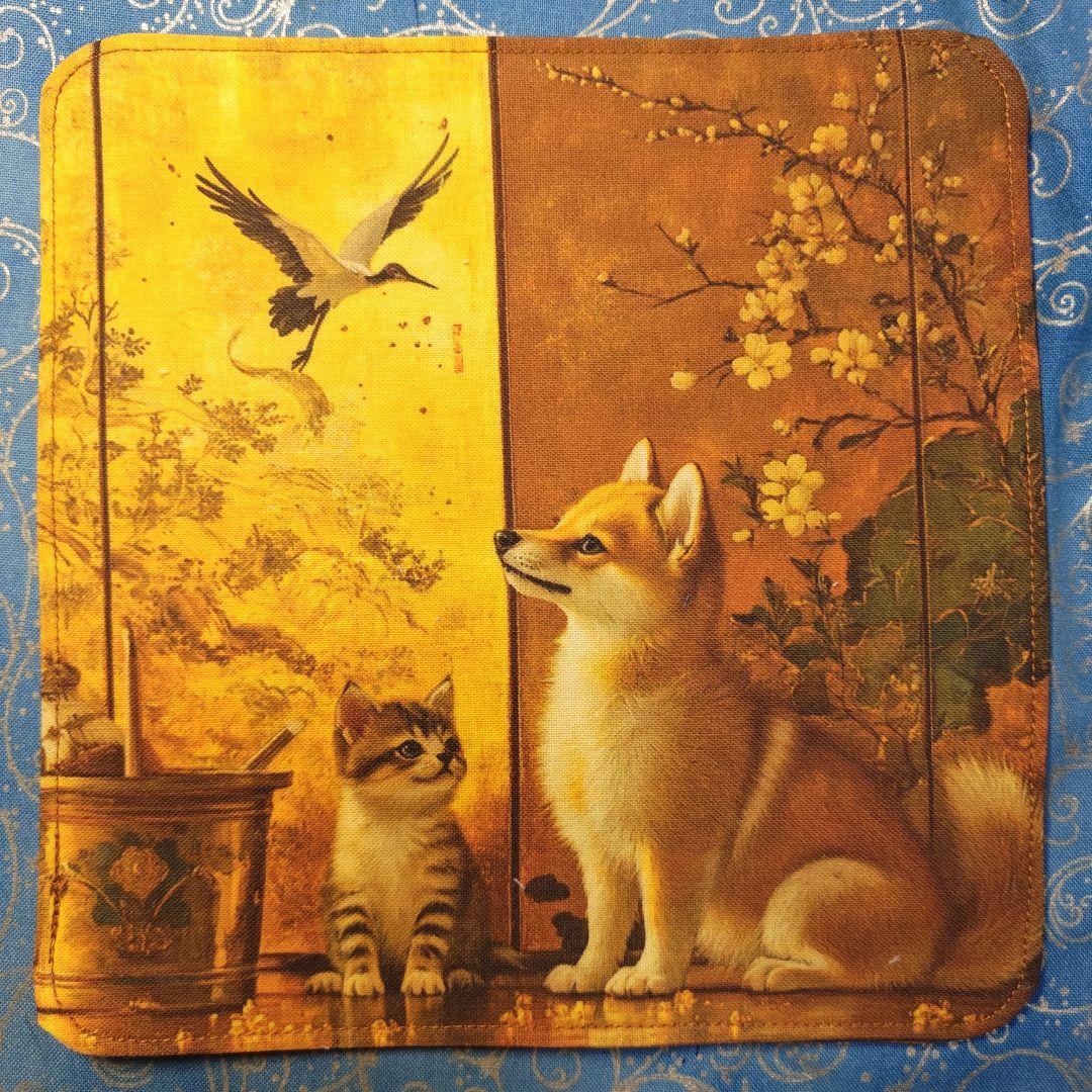 yourelia 　4重ハンカチ　　ポメラニアンちゃん柄　18枚