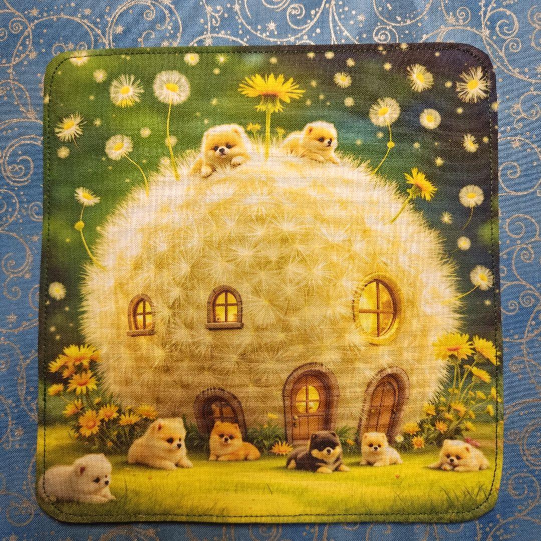 yourelia 　4重ハンカチ　　ポメラニアンちゃん柄　18枚