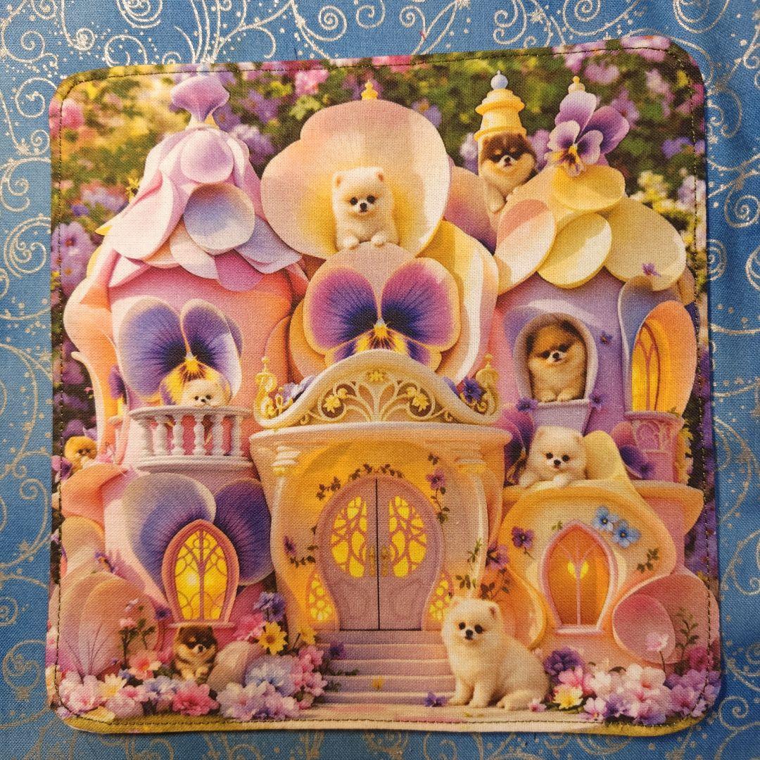 yourelia 　4重ハンカチ　　ポメラニアンちゃん柄　18枚