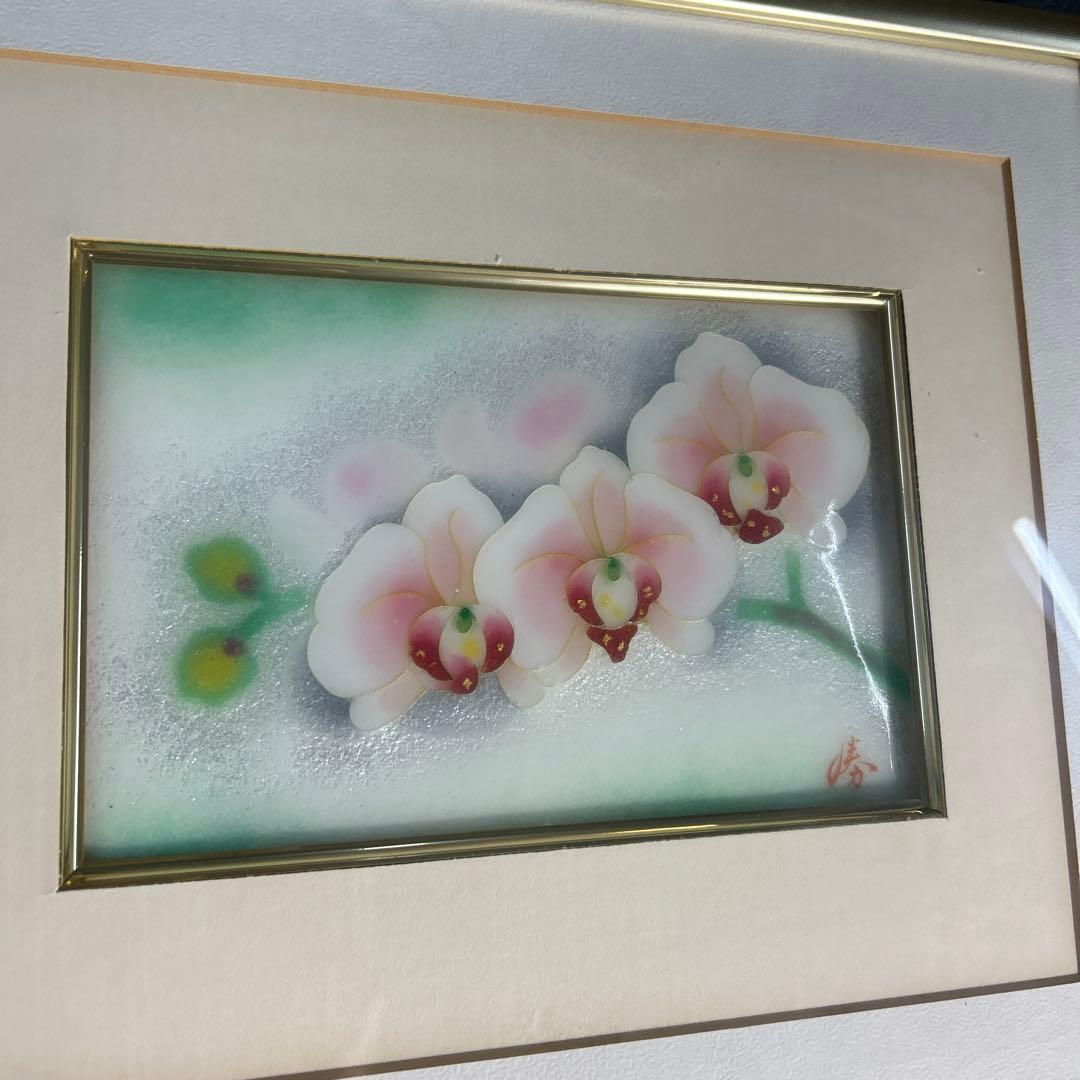 七宝焼 額　加藤勝己　胡蝶蘭