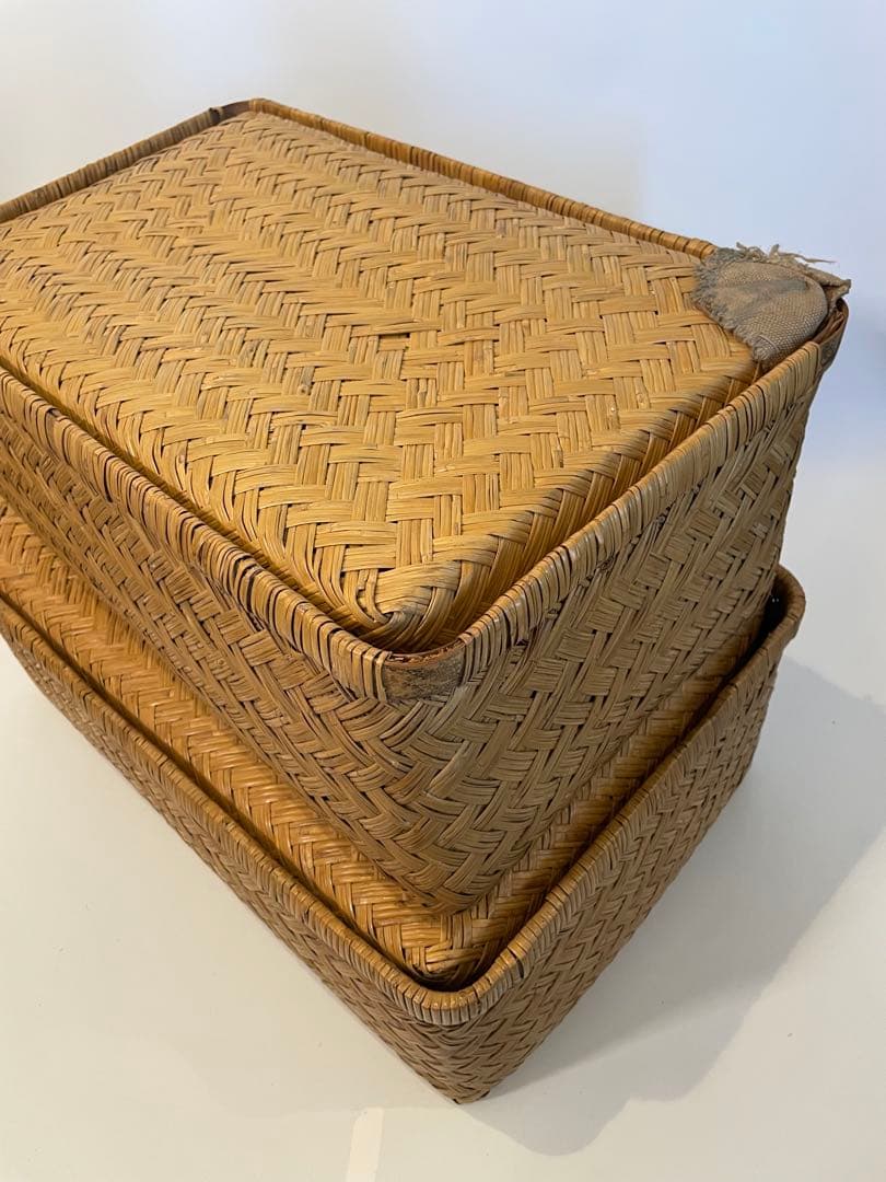 昭和レトロ 柳行李 やなぎこおり 衣類収納 収納ボックス 希少品　2個セット