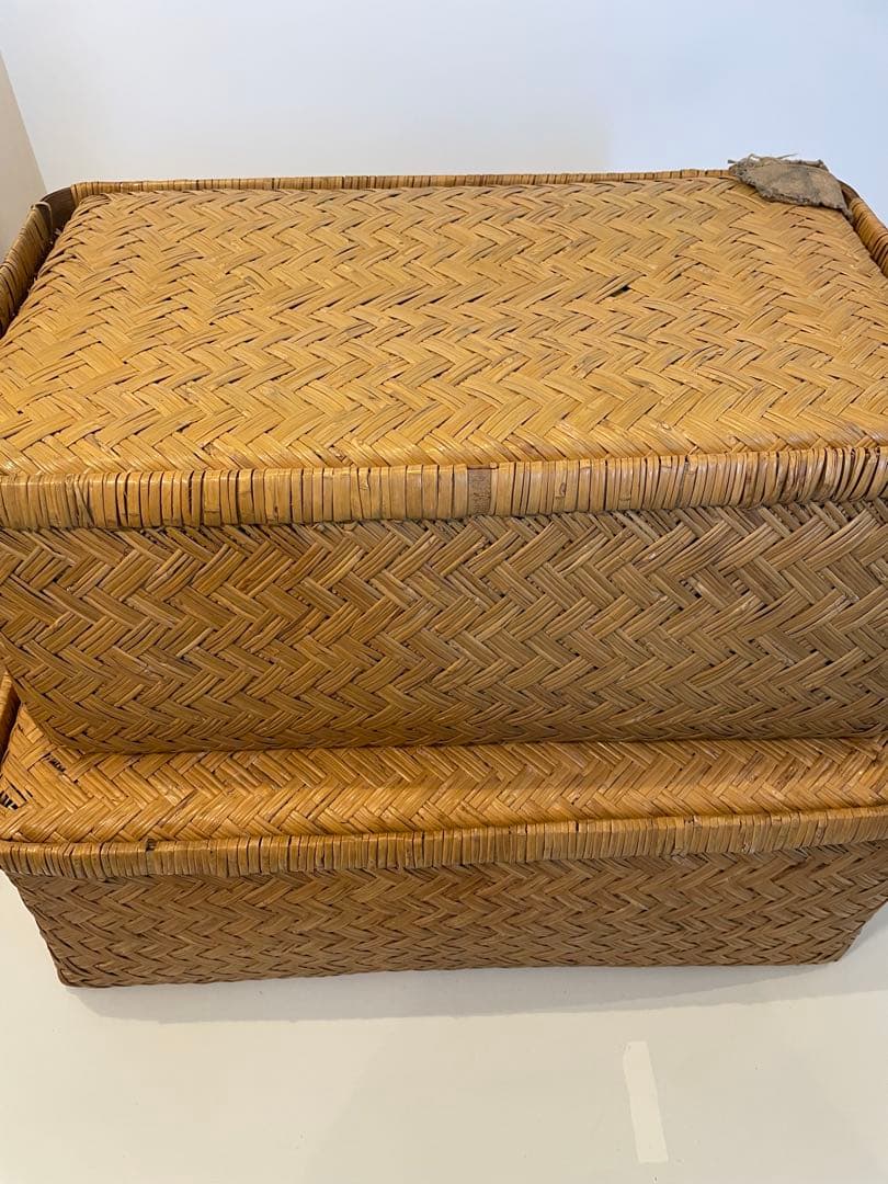 昭和レトロ 柳行李 やなぎこおり 衣類収納 収納ボックス 希少品　2個セット