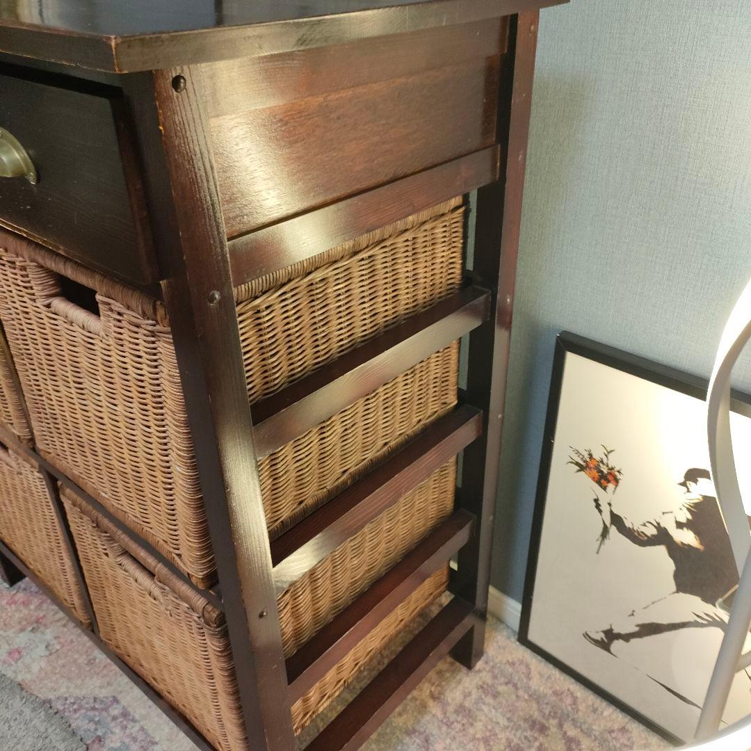 B-COMPANY ラタンバスケットチェスト キャビネット