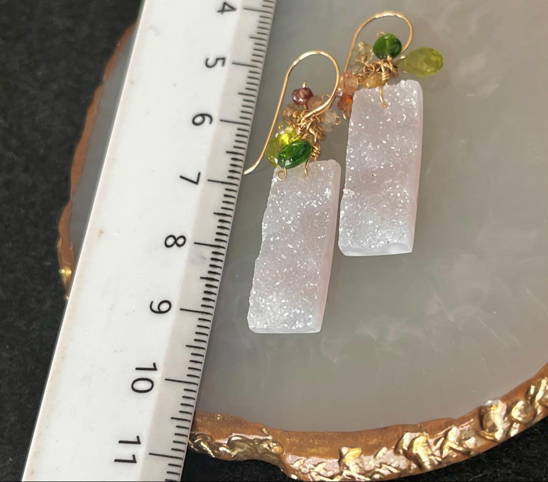 14kgfドゥルージーアゲートのピアス です