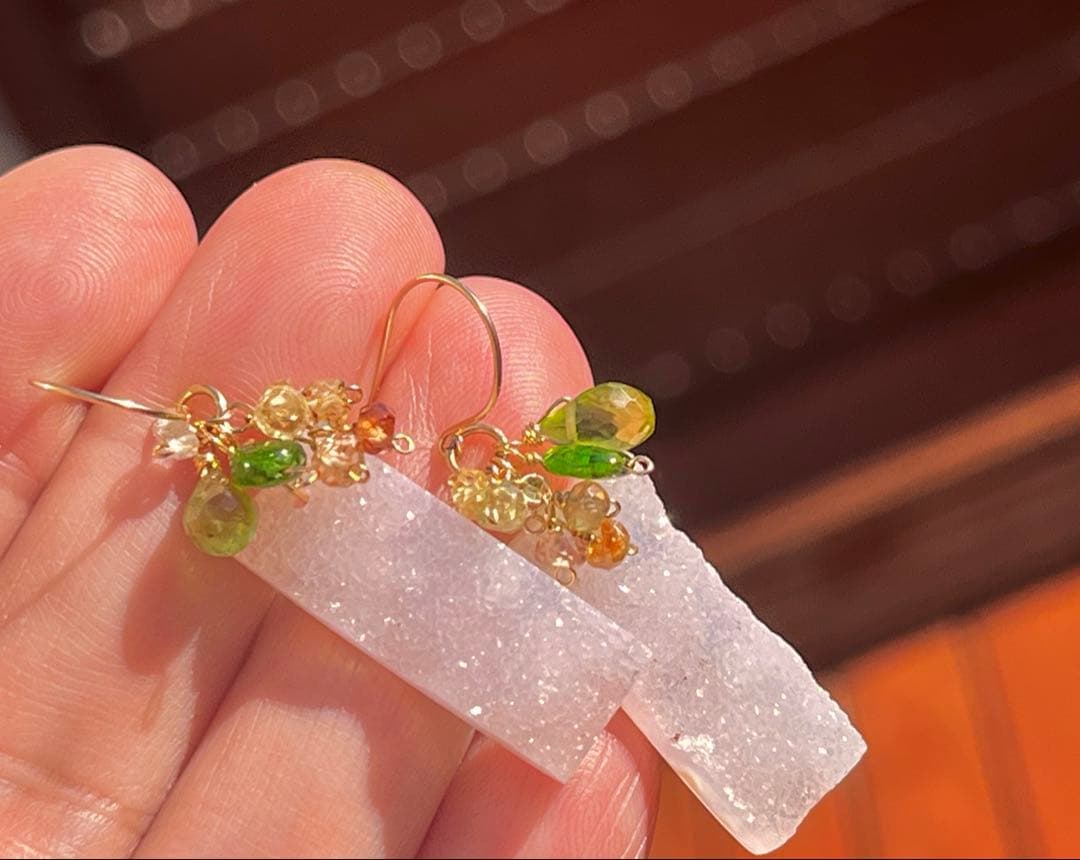 14kgfドゥルージーアゲートのピアス です