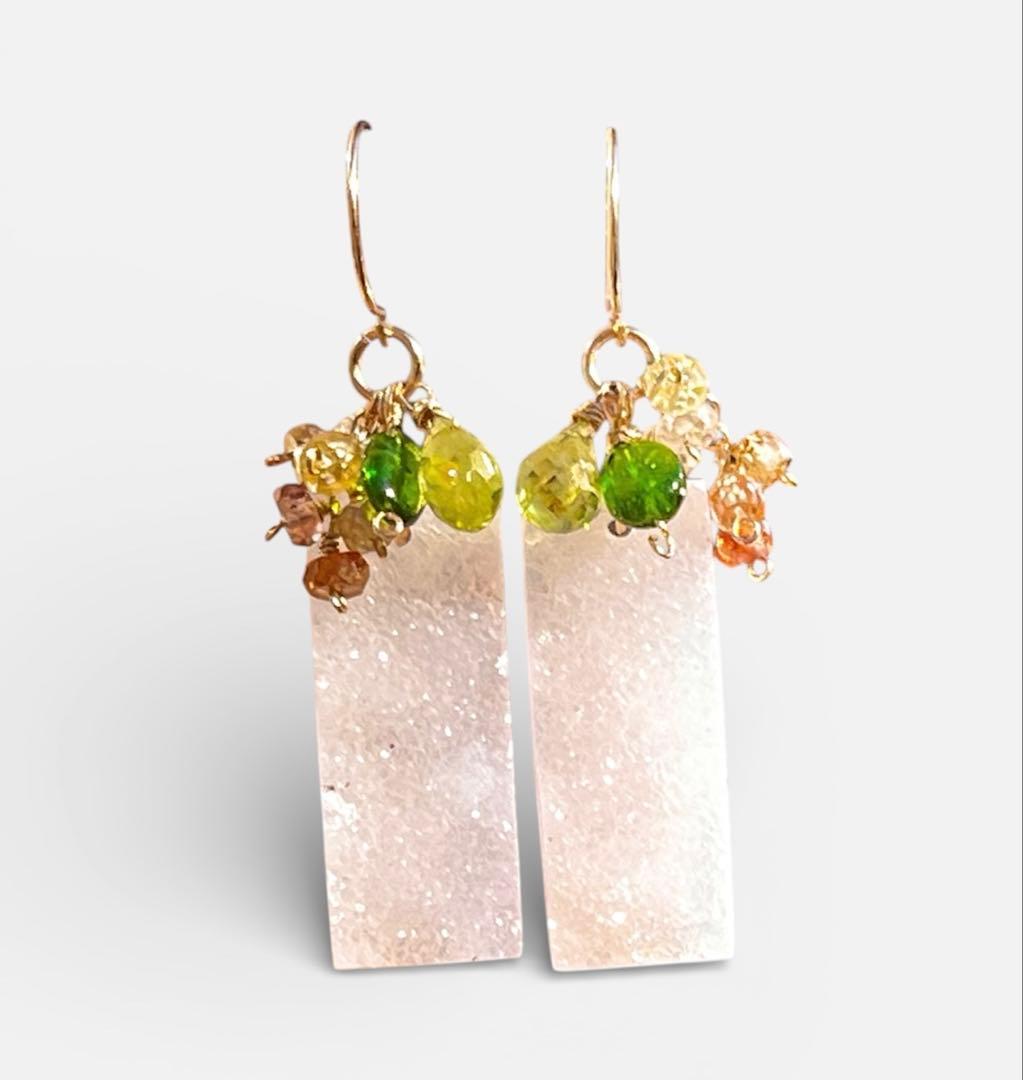 14kgfドゥルージーアゲートのピアス です