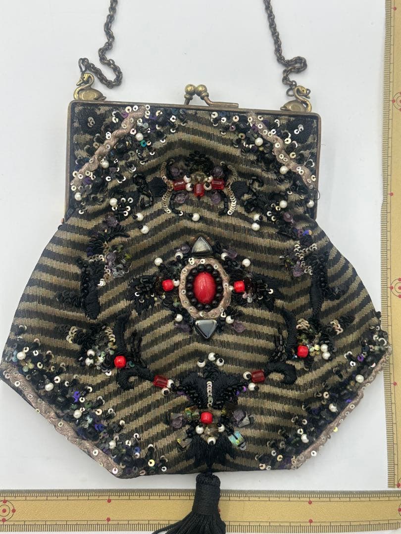 パリ　ポシェット　ハンドメイド　パーティバック　シルク　ショルダー