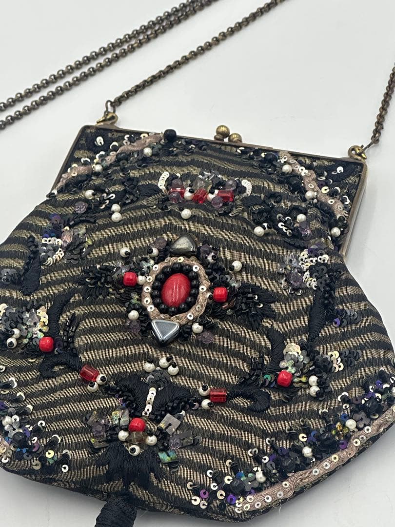 パリ　ポシェット　ハンドメイド　パーティバック　シルク　ショルダー
