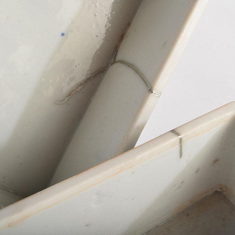 瀬戸焼　古瀬戸　染付　青山安次郎製画　花鳥文　四段重箱　F　R9572