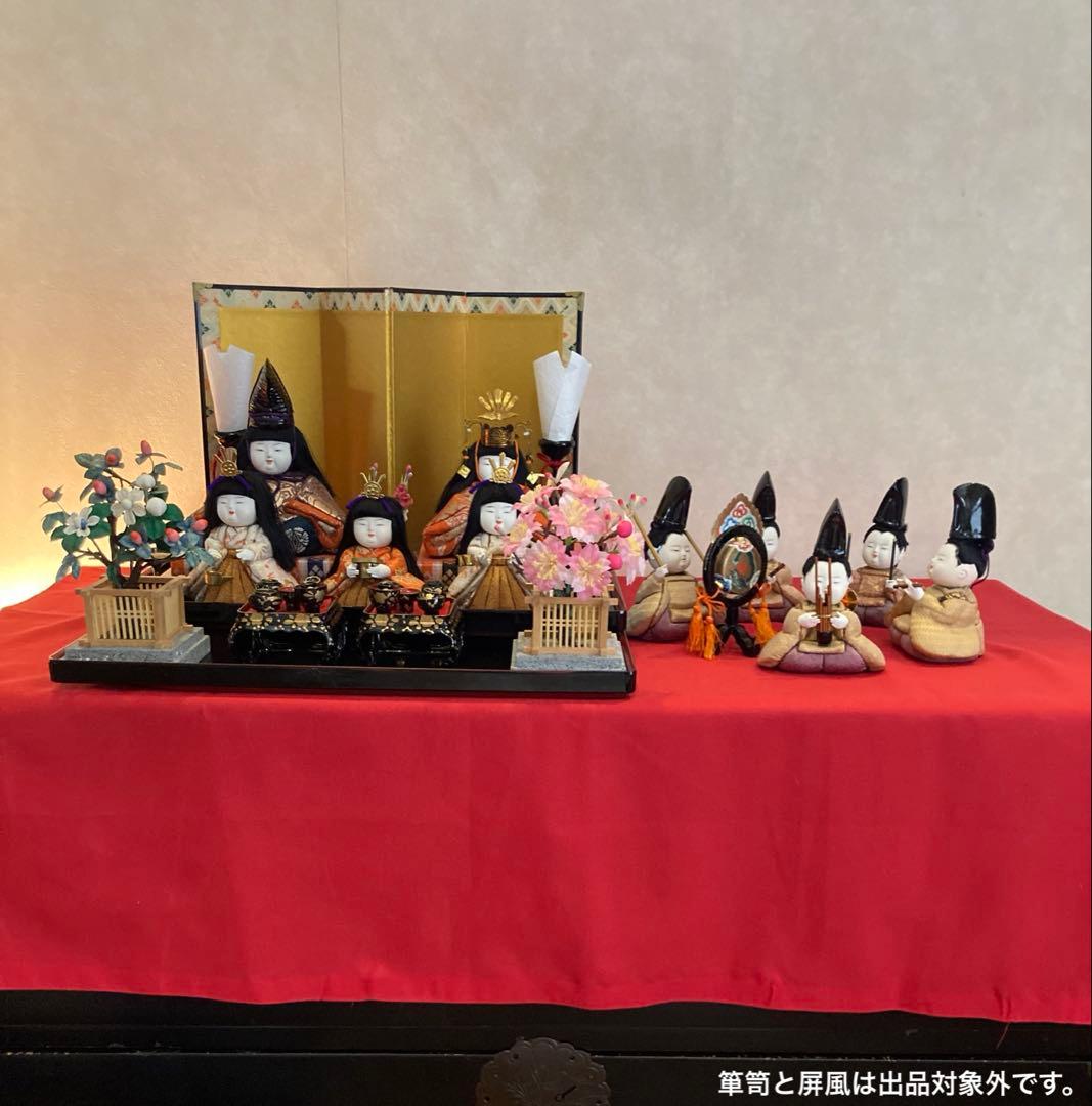 美品　雛人形　お雛様　ひな人形　五楽人　木目込み人形　雛道具