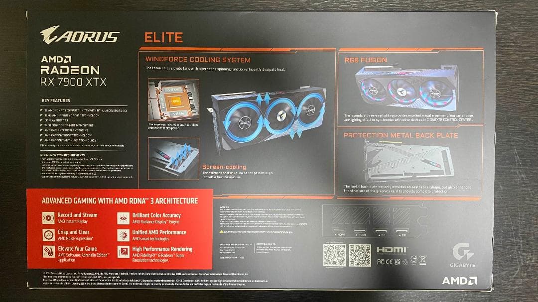グラフィックボード・グラボ・ビデオカード AORUS Radeon RX 7900 XTX ELITE 24G