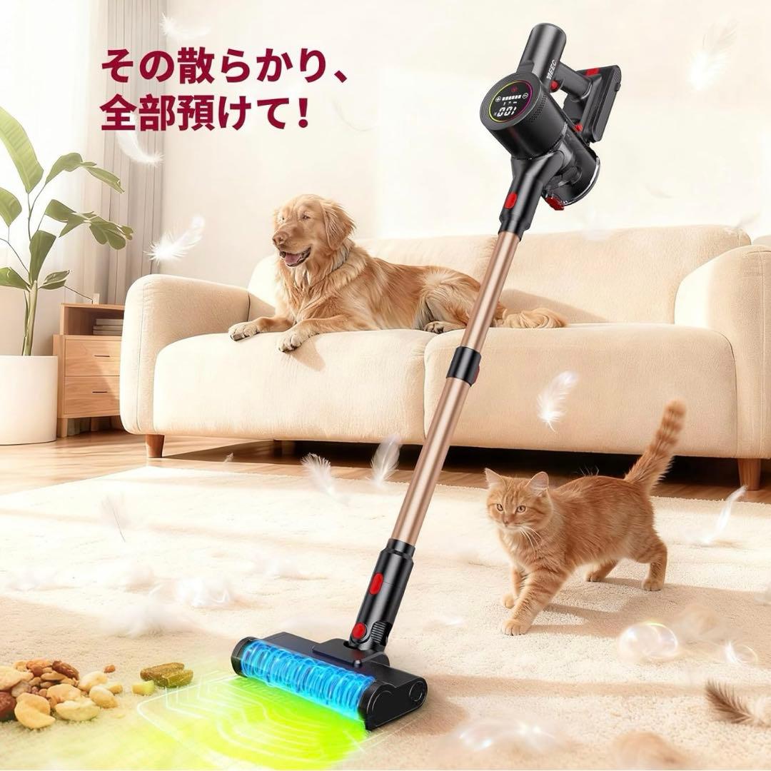 コードレス掃除機 軽量 サイクロン式 スティッククリーナー 伸縮型 収納付き