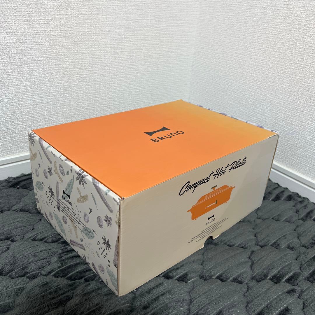 【新品未使用】ブルーノ コンパクトホットプレート チリレッド オレンジ