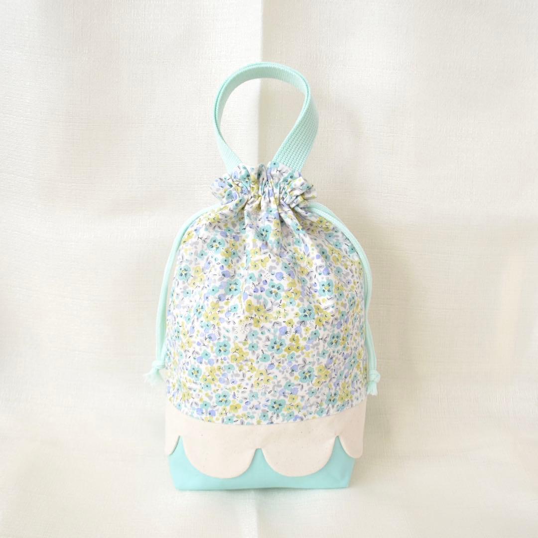 10%OFFのセール中!! 入園入学準備3点セット　小花柄　ブルー