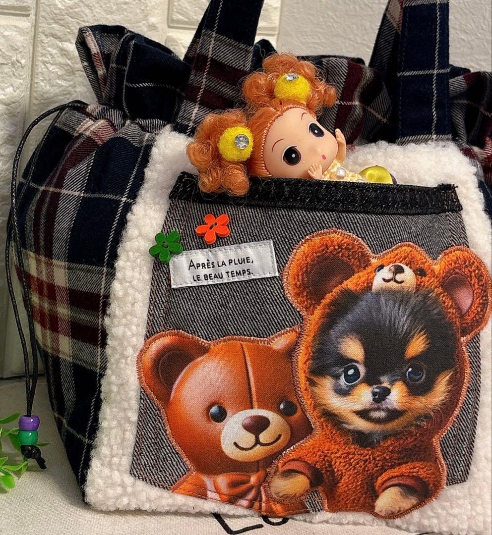 ＊handmade＊2way⭐️CUBE❣️キューブトート♡トート型ファスナーポーチ