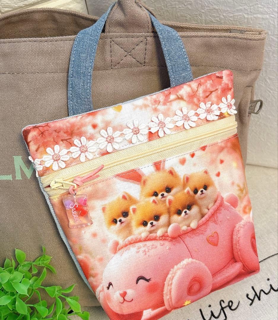 ＊handmade＊2way⭐️CUBE❣️キューブトート♡トート型ファスナーポーチ