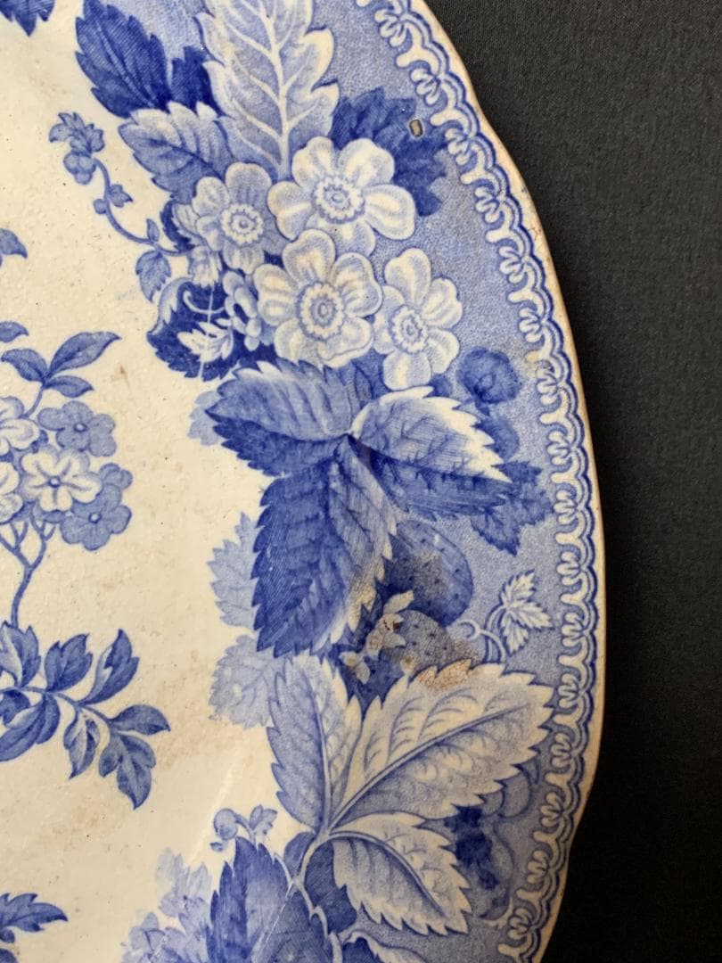 オランダ デルフト 染付コバルト 花文皿 18～19世紀 810
