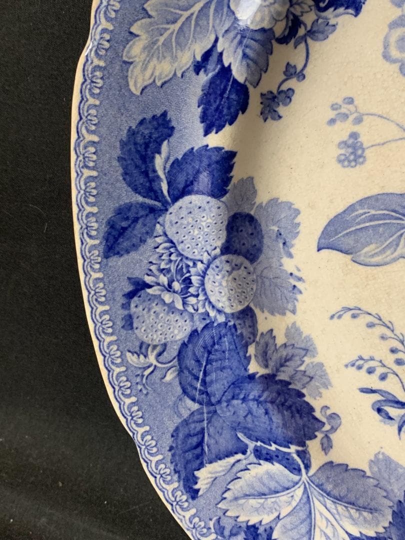 オランダ デルフト 染付コバルト 花文皿 18～19世紀 810