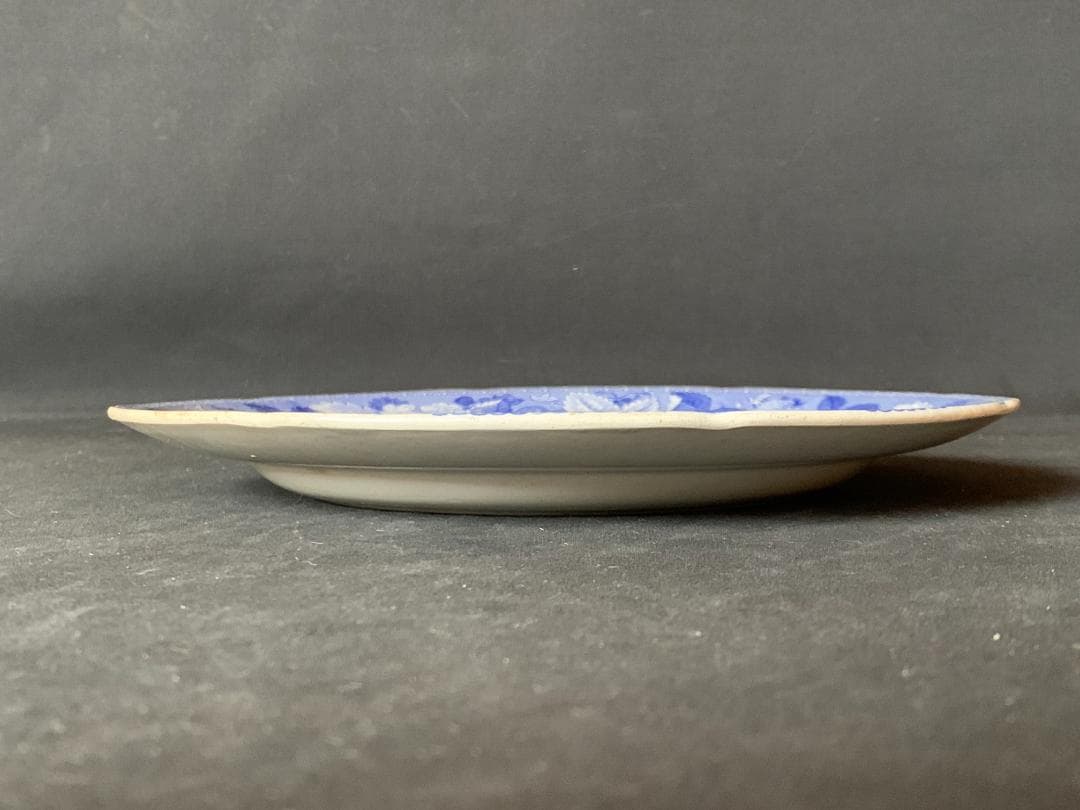 オランダ デルフト 染付コバルト 花文皿 18～19世紀 810