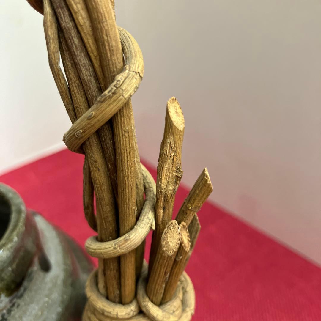 お値下げしました。信楽焼手作り土瓶型花瓶、飾り物インテリア