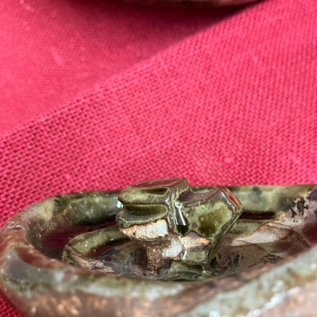 お値下げしました。信楽焼手作り土瓶型花瓶、飾り物インテリア