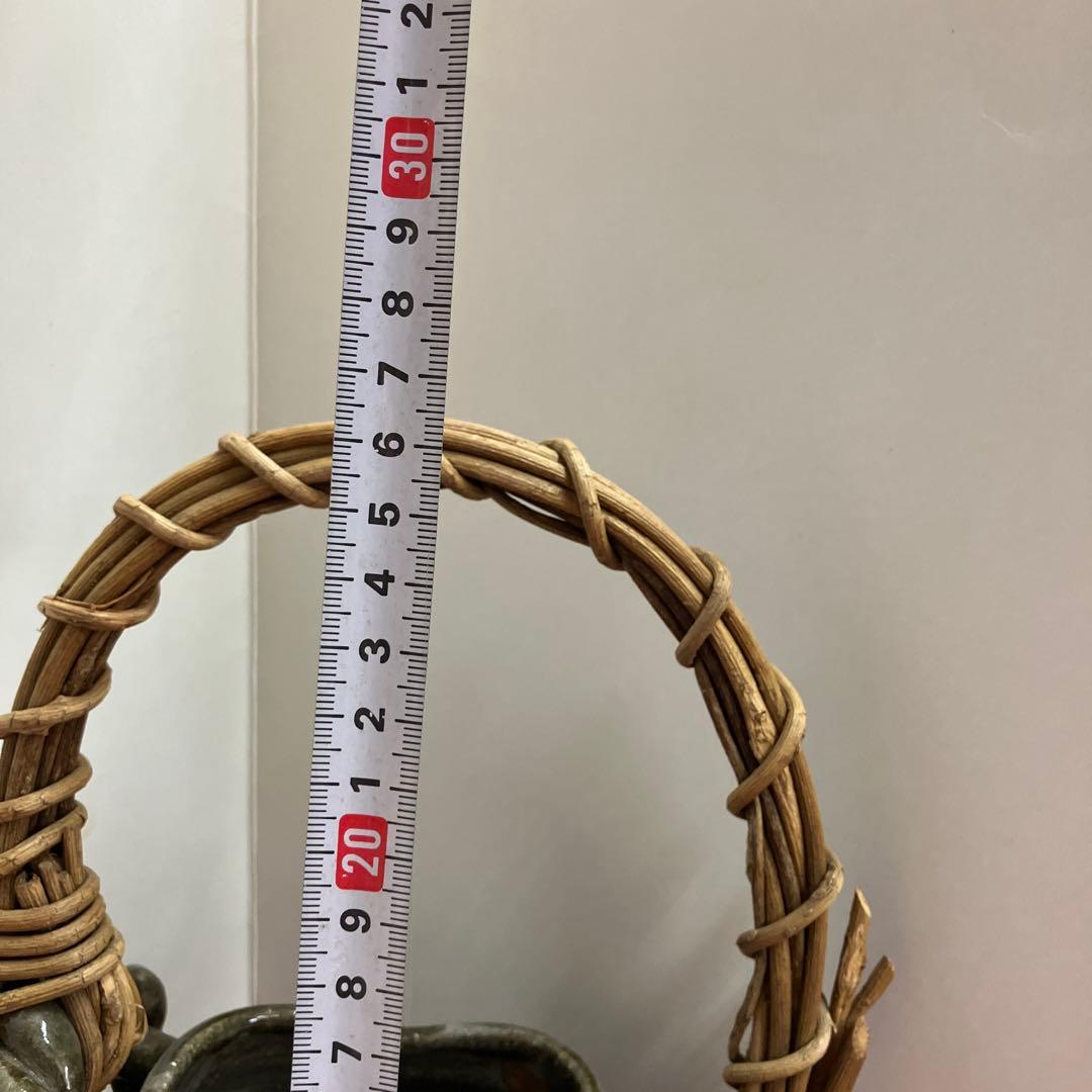 お値下げしました。信楽焼手作り土瓶型花瓶、飾り物インテリア