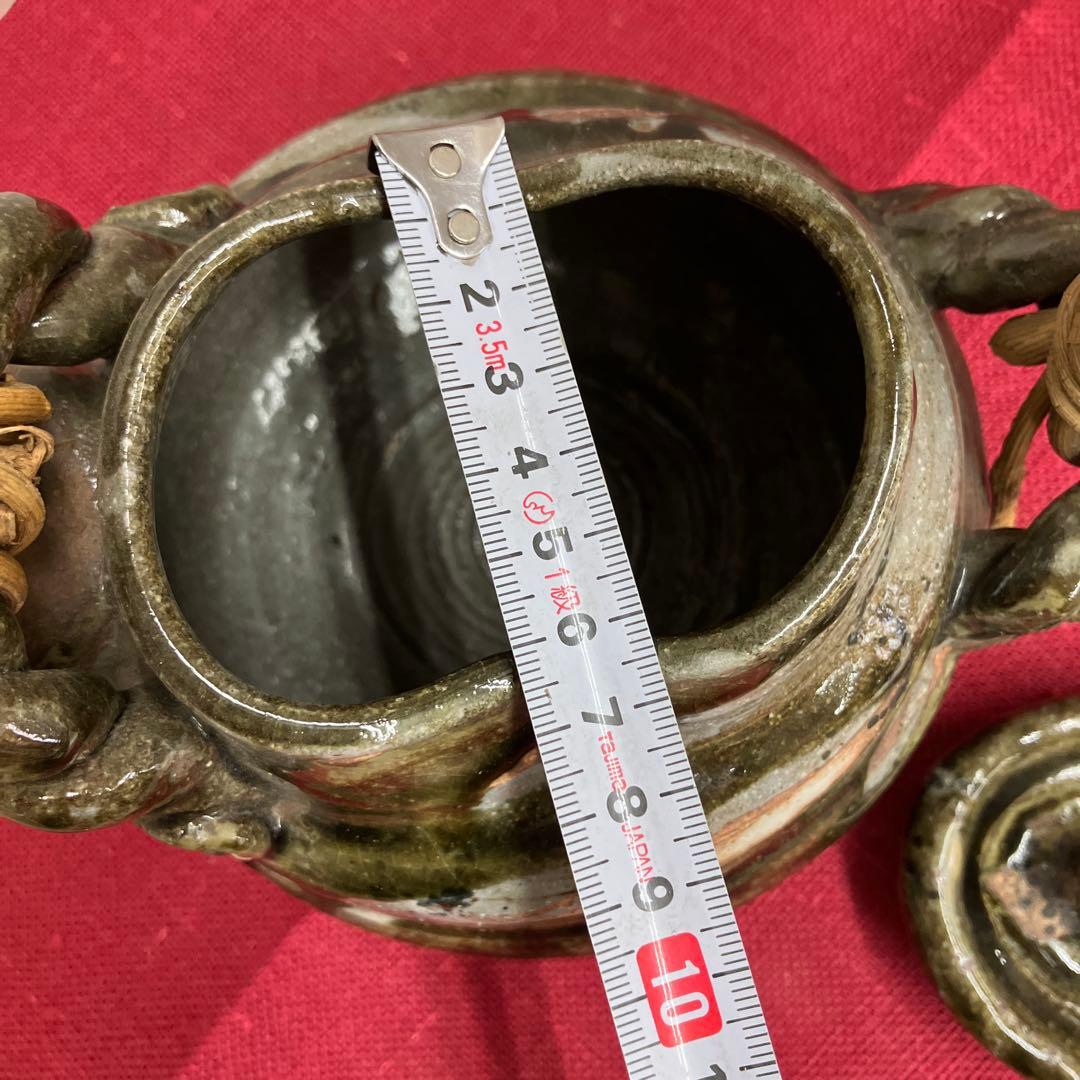 お値下げしました。信楽焼手作り土瓶型花瓶、飾り物インテリア