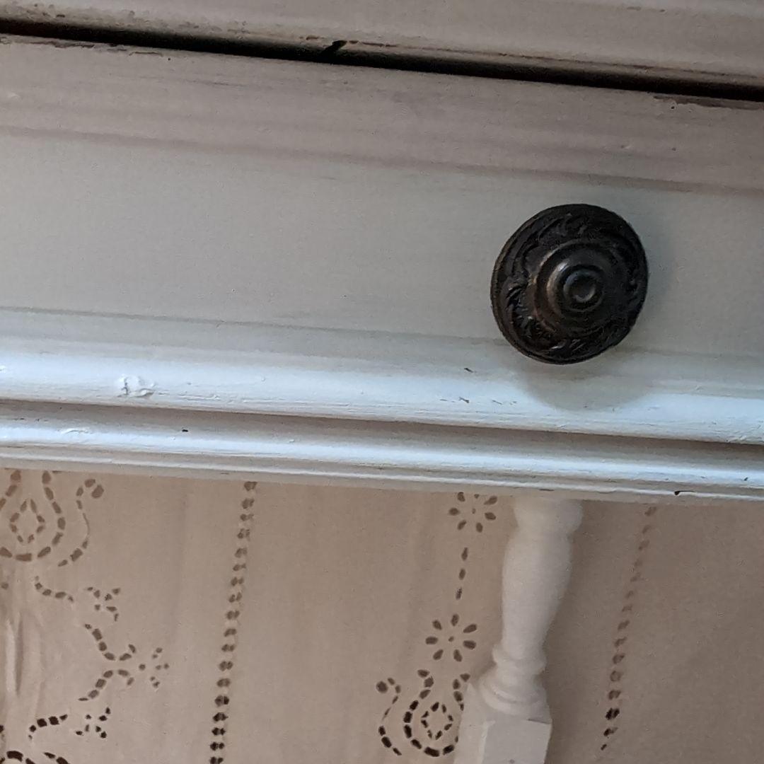 セール★フランスアンティーク　ペイント白　テーブル　コンソールテーブル