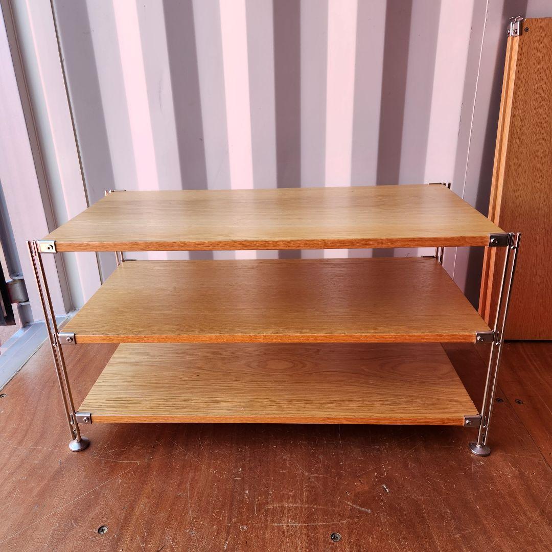 廃盤　無印良品 ステンレスユニットシェルフ オーク材 AVラックセット　84cm