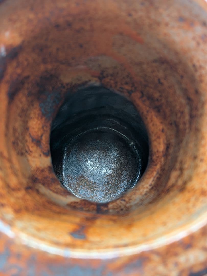 【水漏れあり】人間国宝 加藤卓男 鼡志野花生 共箱合布 美濃焼 志野焼 耳付花入