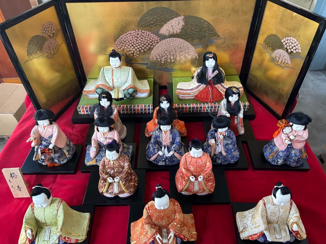 値下げ！ 十五人揃い　木目込み人形（大）　梅香