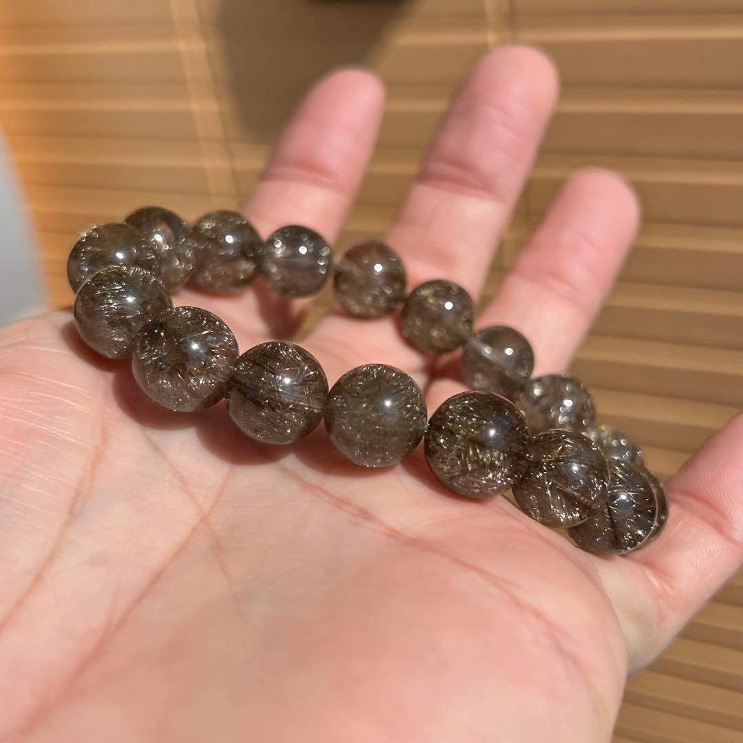 最高級　シルバールチルブレスレット　ルチルクォーツ　8