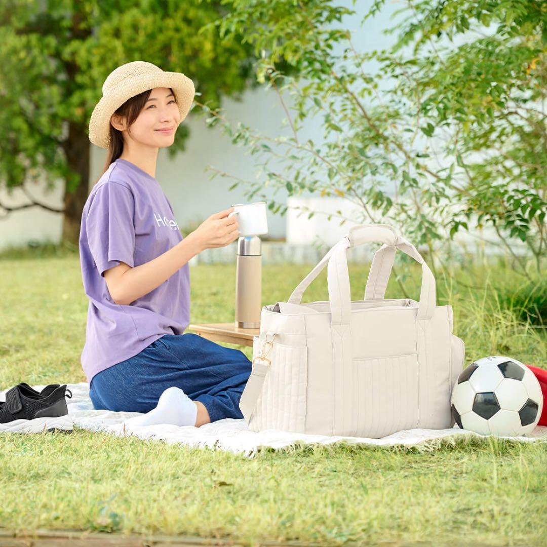 【即購入可❕】マザーズ機能が全部盛り！ファミリーライフボストンバッグ　ベージュ