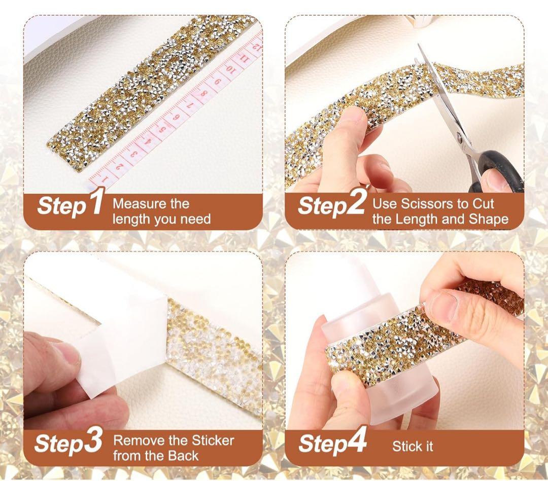 キラキラストーンシール ゴールド×シルバー 18m