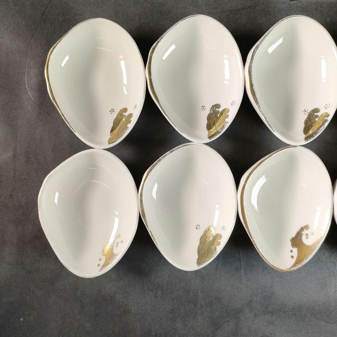 C12-2/金彩波文銘々皿20客/和食器/懐石道具/懐石料理