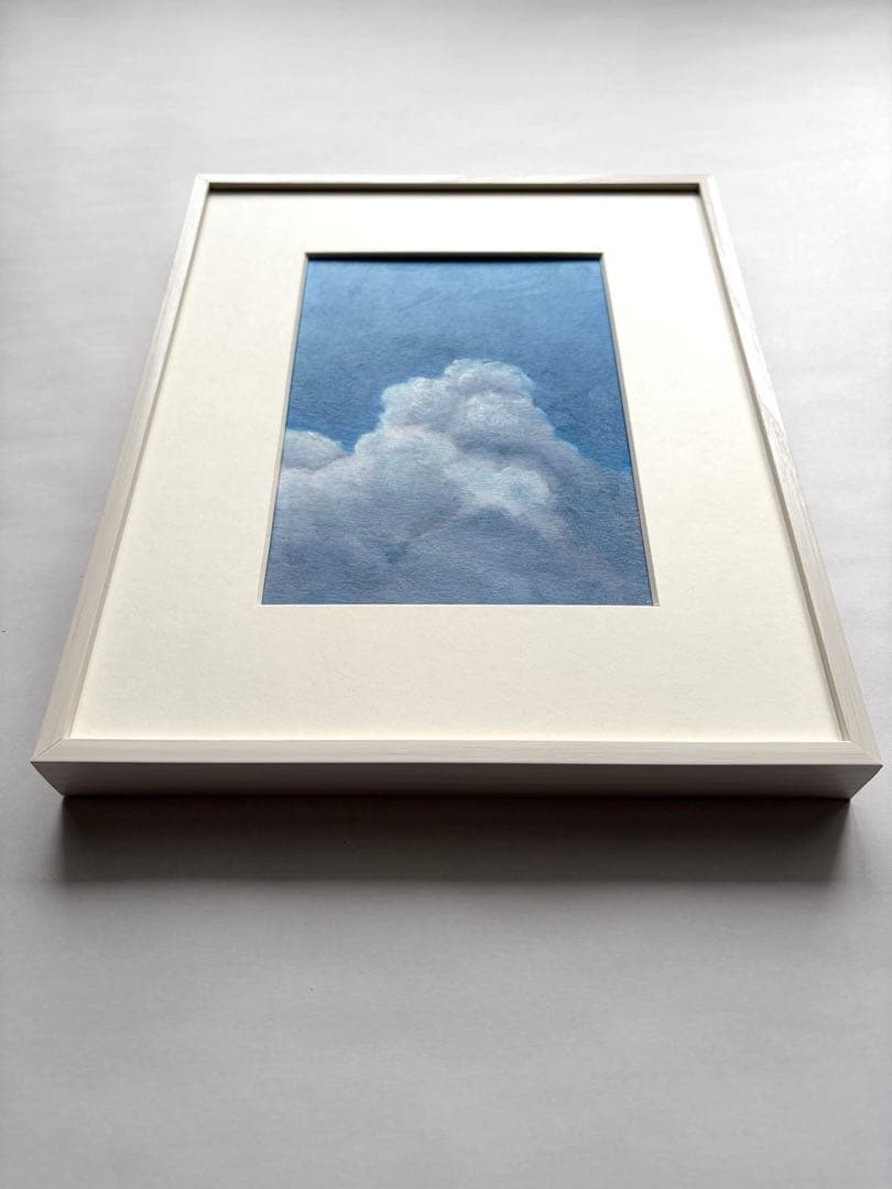 風景画　入道雲　空　油絵　原画