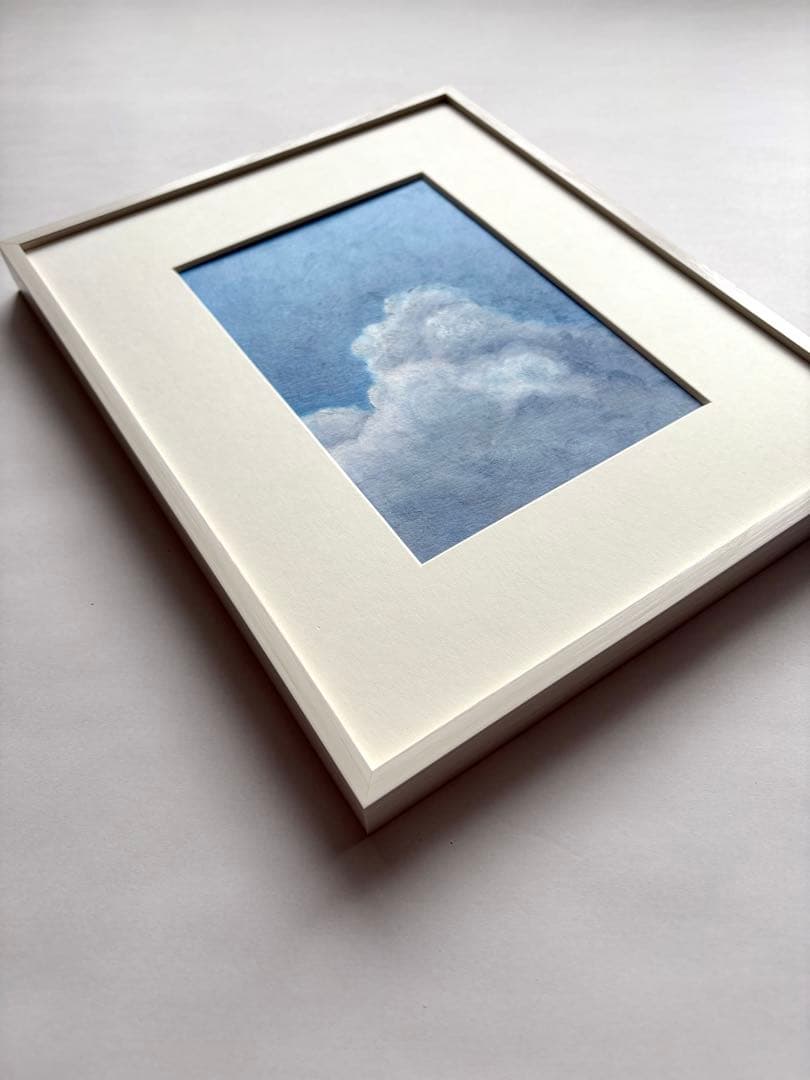 風景画　入道雲　空　油絵　原画